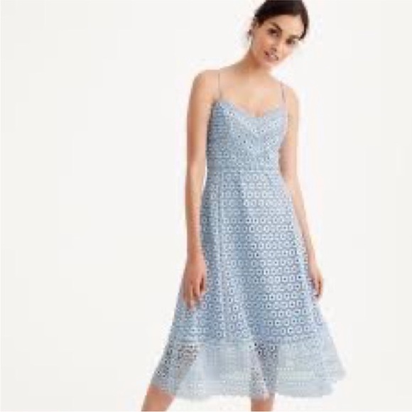 J Crew Daisy Lace Dress Light Blue - Picture 2 of 8